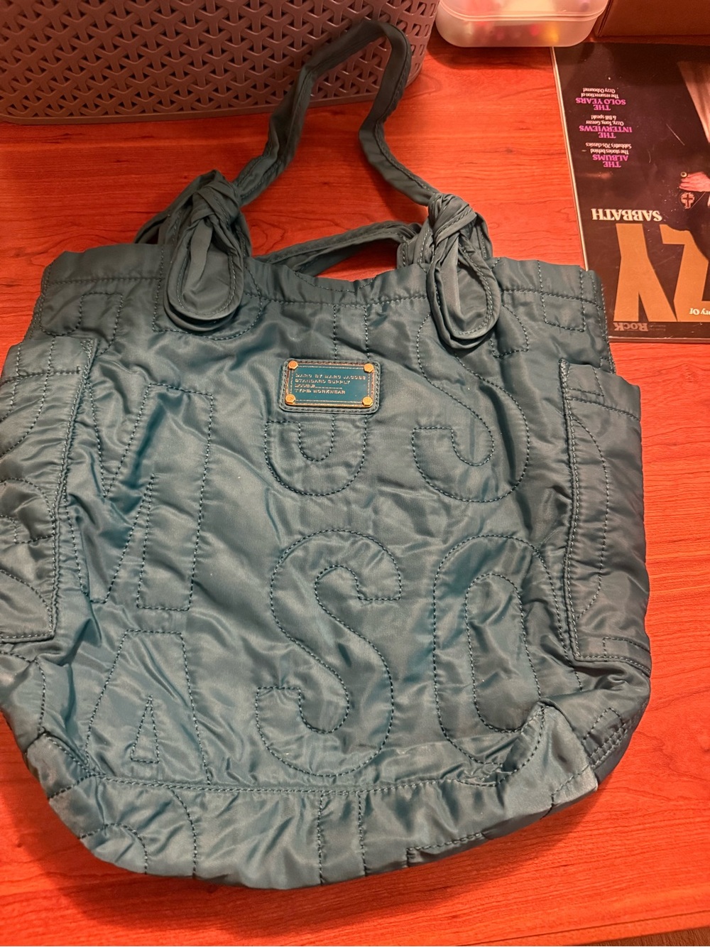 Marc by Marc Jacobs Teal Quilted Logo Tote